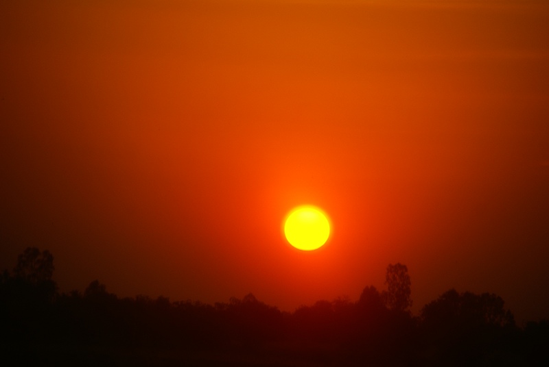 misty sunset